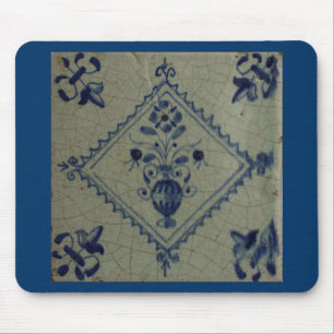 Delft Blue Tile - Vase met Flowers en Bouquet Muismat