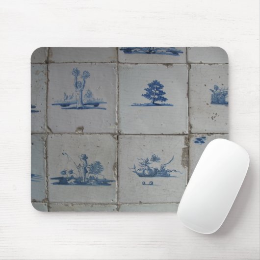 Delft Blue Tiles Mousepad Muismat (Met muis)