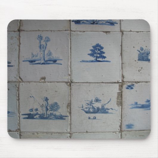 Delft Blue Tiles Mousepad Muismat (Voorkant)