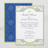 Delft Blue Toile Quatrefoil - Vrijgezellenfeest no Kaart (Voorkant / Achterkant)