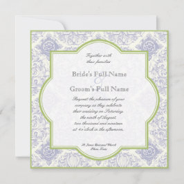 Delft Blue Toile Quatrefoil - Weddenschap Kaart