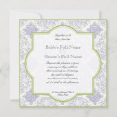 Delft Blue Toile Quatrefoil - Weddenschap Kaart (Voorkant)