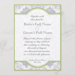 Delft Blue Toile Quatrefoil - Weddenschap Kaart