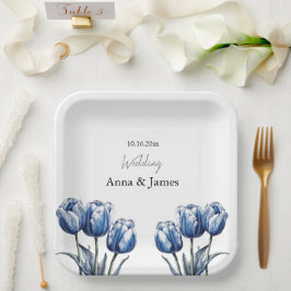 Delft Blue Tulp, op maat Papieren Bordje