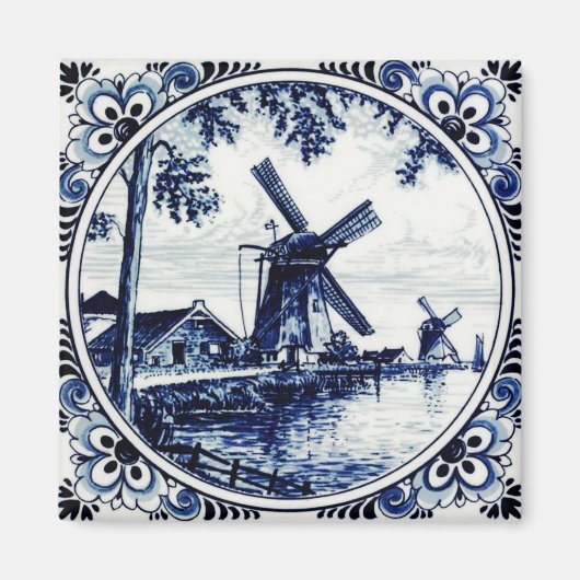 Delft Blue Vintage Magneet (Voorkant)