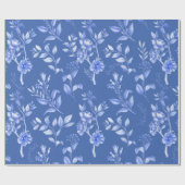 Delft Blue White Botanical Chinoiserie Floral Cadeaupapier (Vlak)