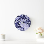 Delft Blue White Bunny Rabbit Birds Dedham Elegant Ronde Klok (Huis)
