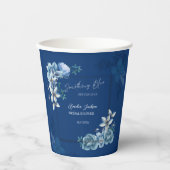 Delft Blue White Chinoiserie Floral Bridal Shower  Papieren Bekers (Voorkant)