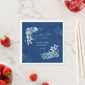 Delft Blue White Chinoiserie Floral Bridal Shower  Servet (Insitu)