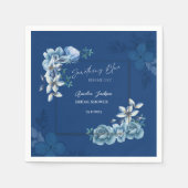 Delft Blue White Chinoiserie Floral Bridal Shower  Servet (Voorkant)