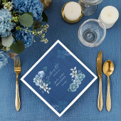 Delft Blue White Chinoiserie Floral Bridal Shower Servet