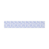 Delft Blue White Chinoiserie Floral Rococo Toile Uitnodigingen Wikkel (Vlak)