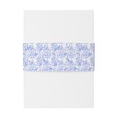 Delft Blue White Chinoiserie Floral Rococo Toile Uitnodigingen Wikkel (Achterkant Voorbeeld)