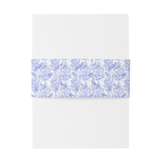 Delft Blue White Chinoiserie Floral Rococo Toile Uitnodigingen Wikkel (Achterkant Voorbeeld)