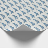 Delft Blue White Rabbit Bunny Hare  Dedham Cadeaupapier (Hoek)