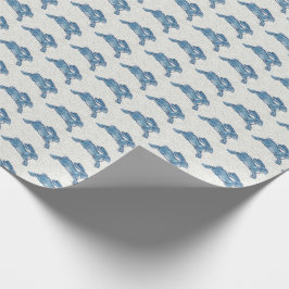 Delft Blue White Rabbit Bunny Hare  Dedham Cadeaupapier