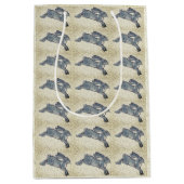 Delft Blue & White Rabbit Tile Design Hare Medium Cadeauzakje (Voorkant)