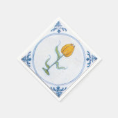 Delft Blue White Yellow Tulip Art-inapkin Servet (Hoek)