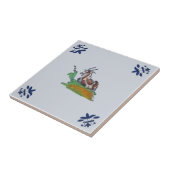 Delft Boerderij Animal Goat Blue Multi Repro c 165 Tegeltje (Zijkant)