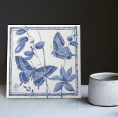 Delft Butterfly Floral Wall Decor Art Nouveau Tegeltje