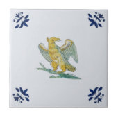 Delft Eagle Hawk Blue Gold c 1650 Repro Dutch Tegeltje (Voorkant)