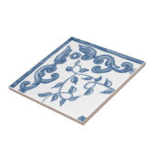 Delft Floral Corner Ceramic Tile Tegeltje (Zijkant)