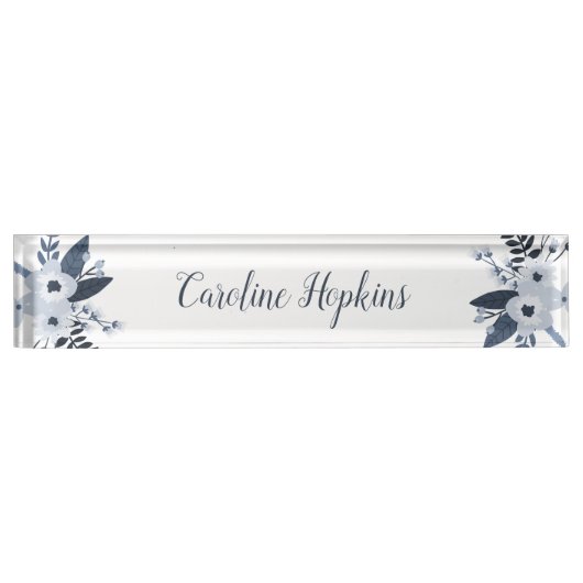 Delft Floral Naambordje (Voorkant)