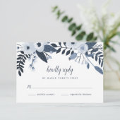 Delft Floral RSVP-kaart RSVP Kaartje (Staand voorkant)