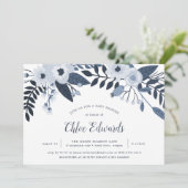 Delft Floral | Uitnodiging tot Baby shower (Staand voorkant)
