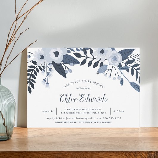 Delft Floral | Uitnodiging tot Baby shower