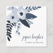 Delft Floral Vierkante Visitekaartje (Voorkant)