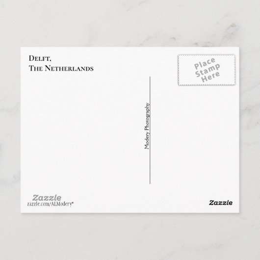 Delft Gate (Oostpoort) Briefkaart (Achterkant)