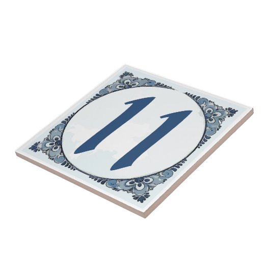 Delft look #11 Tegel, Huisnummers, wijzigingsnumme Tegeltje (Zijkant)