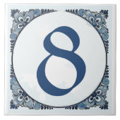 Delft look #8 Tegel, Huisnummers, wijzigingsnummer Tegeltje (Voorkant)