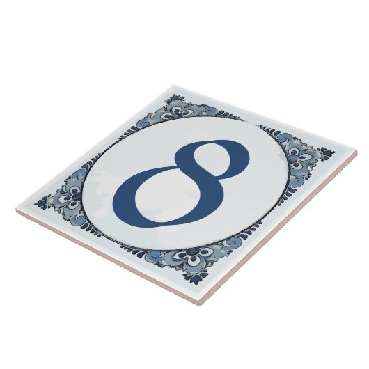 Delft look #8 Tegel, Huisnummers, wijzigingsnummer Tegeltje (Zijkant)