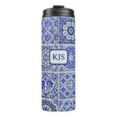 Delft Look Tegels met Uw Initiëlen - Mooie Nederla Thermosbeker (Voorkant)