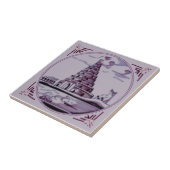 Delft Manganese Tower van Babel 18th Century Repro Tegeltje (Zijkant)