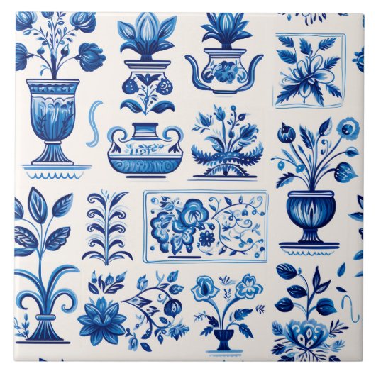 Delft Patroon Tegelwerk Tegeltje (Voorkant)