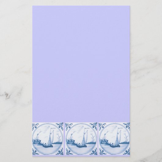 Delft Sailboat Tegel Art Stationery Briefpapier (Voorkant)