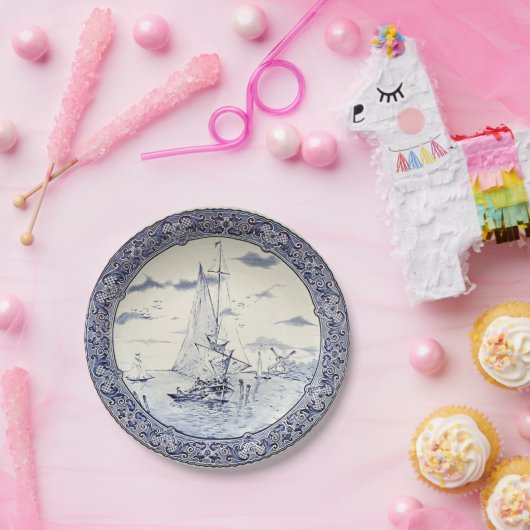 DELFT SAILBOATS EN VOORRUITEN PAPIEREN BORDJE (Feest)