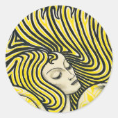 Delft Salad Oil Jan Toorop Ronde Sticker (Voorkant)