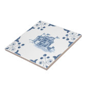 Delft Sandcastle Tile met Scroll Corners Tegeltje (Zijkant)