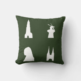 Delft silhouet op groen kussen