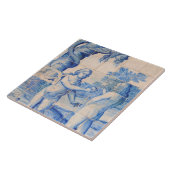 Delft Tile Adam en Eva Picturesque scène herstelle Tegeltje (Zijkant)