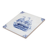 delft tiles reproduceerbaar vissersvaartuig tegeltje (Zijkant)