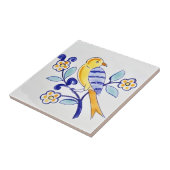 delft tiles reproduceert kleurrijk vogelpatroon tegeltje (Zijkant)