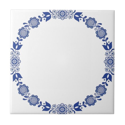 delft tiles reproduceert moderne bloemen tegeltje (Voorkant)