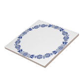 delft tiles reproduceert moderne bloemen tegeltje (Zijkant)