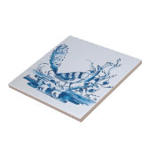 delft tiles reproduceert  patroonvogel tegeltje (Zijkant)
