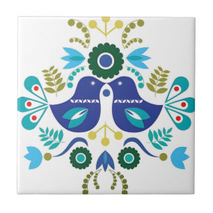 delft tiles reproduceren kleurrijke vogels tegeltje